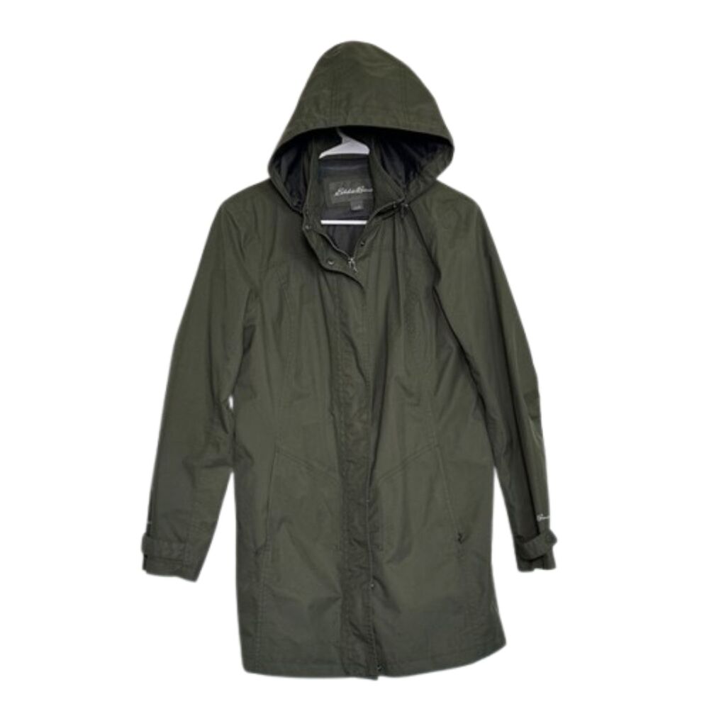 Eddie Bauer Women's Girl On The Go Insulated Trench Coat Small Waterproof Green